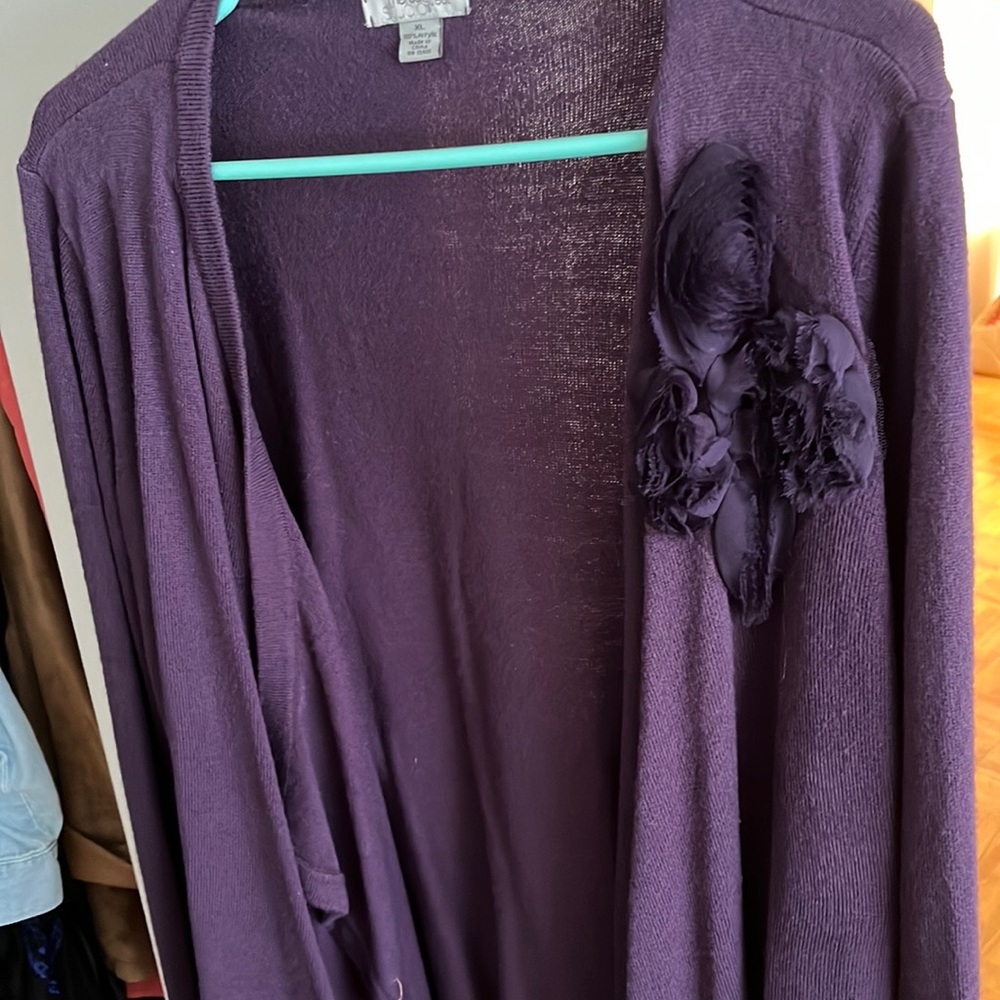 Purple open sweater